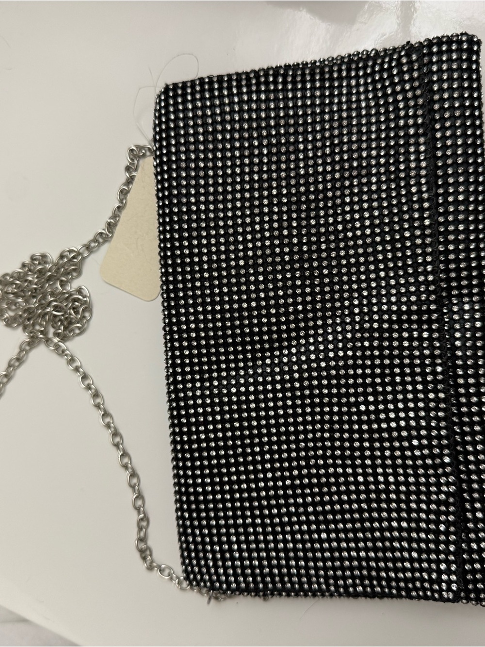 Black Rhinestone Chain Shoulder Bag - Picture 3 of 4